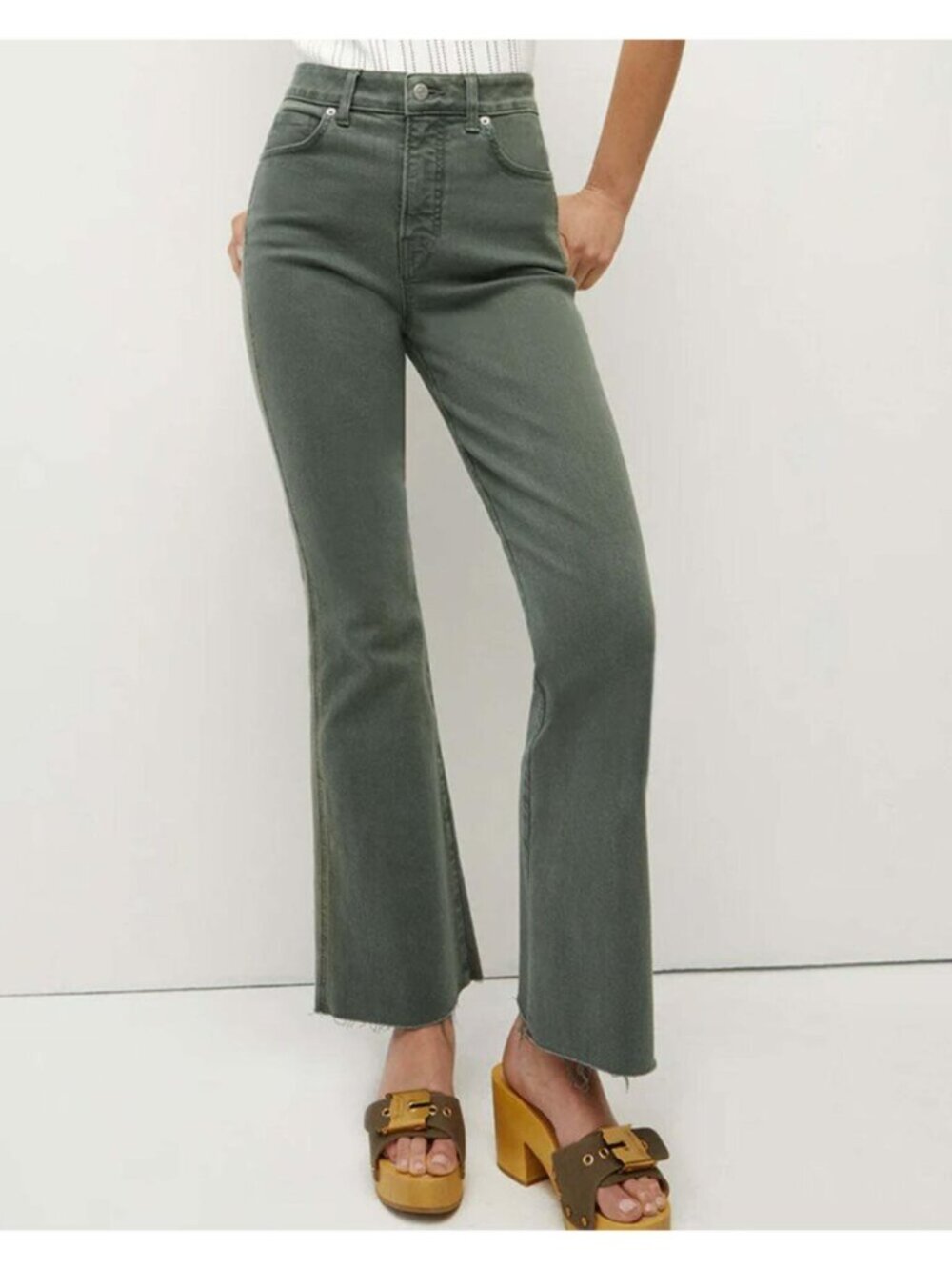 Veronica Beard Carson Ankle Flare Jeans Garden Topiary Size 6